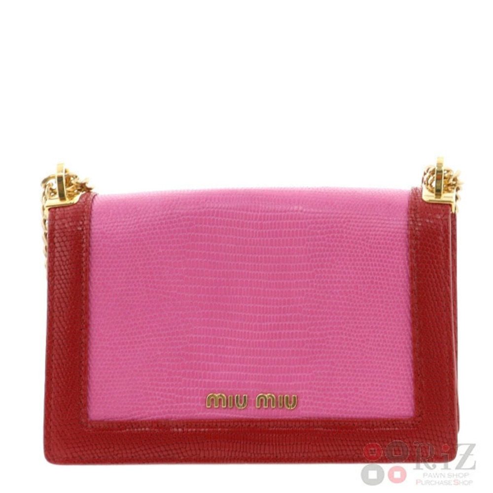 Miu Miu Messenger GD RED Pink Bag Shoulder - Picture 3 of 6